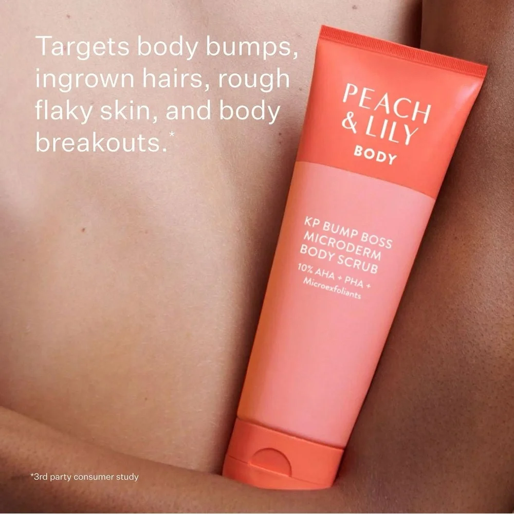 Peach & Lily KP Bump Boss Microderm Body Scrub Smoothing Lotion Travel Set